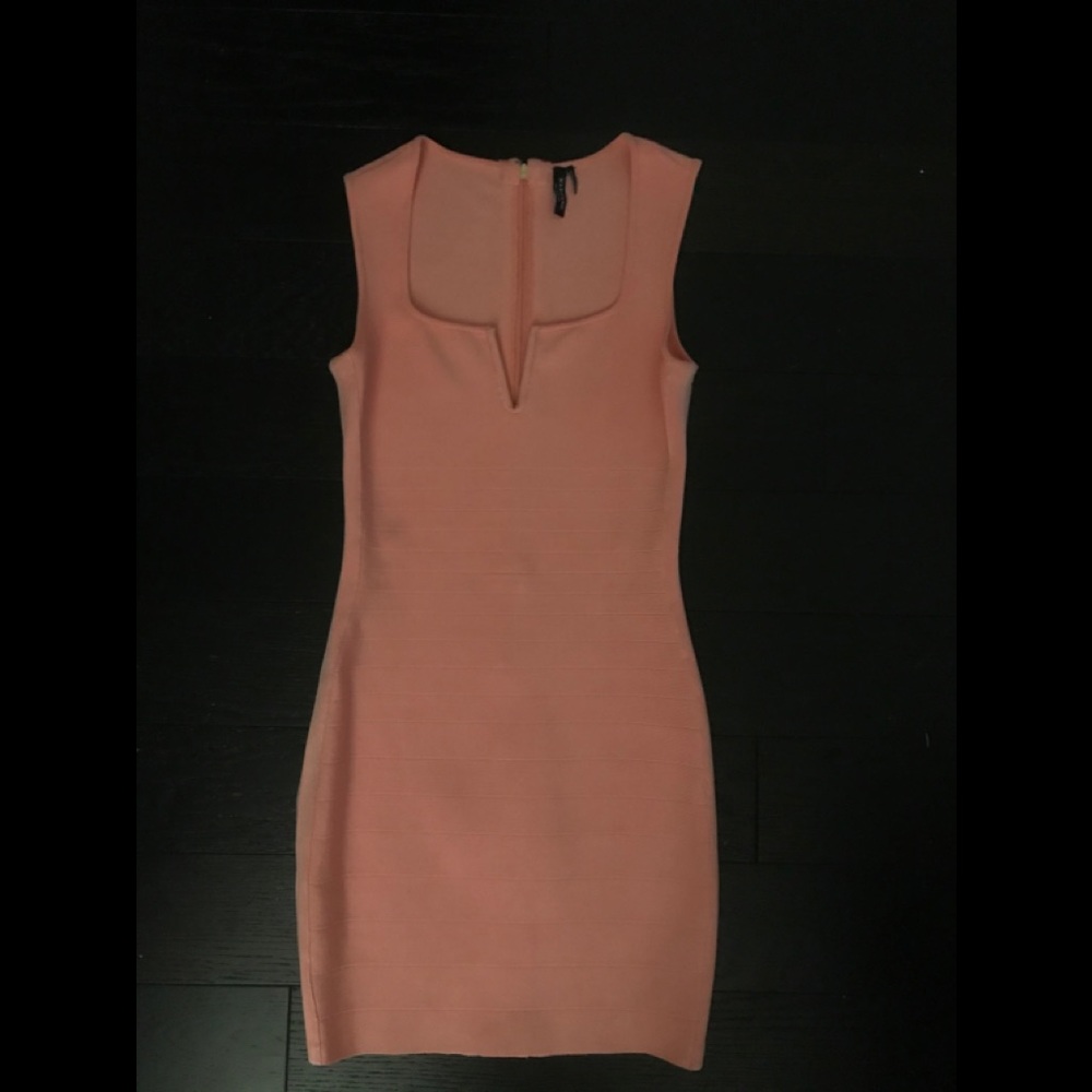 Marciano coral bandage dress